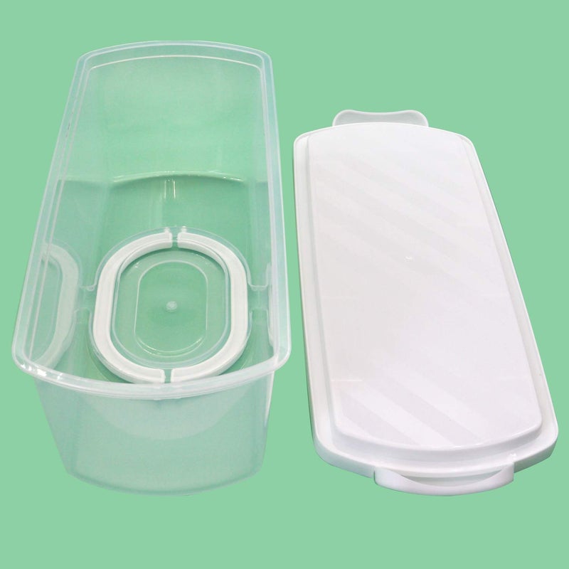 FEOOWV Portable Plastic Rectangular Loaf Bread Box with Transparent Lid, Bread Keeper for Carrying and Storing Loaf Cakes,Banana Bread,Pumpkin Bread,Quick Breads (White) - Image 3